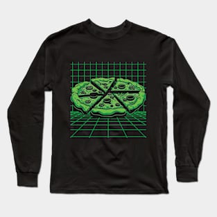 Retro Pizza. Matrix Style Long Sleeve T-Shirt